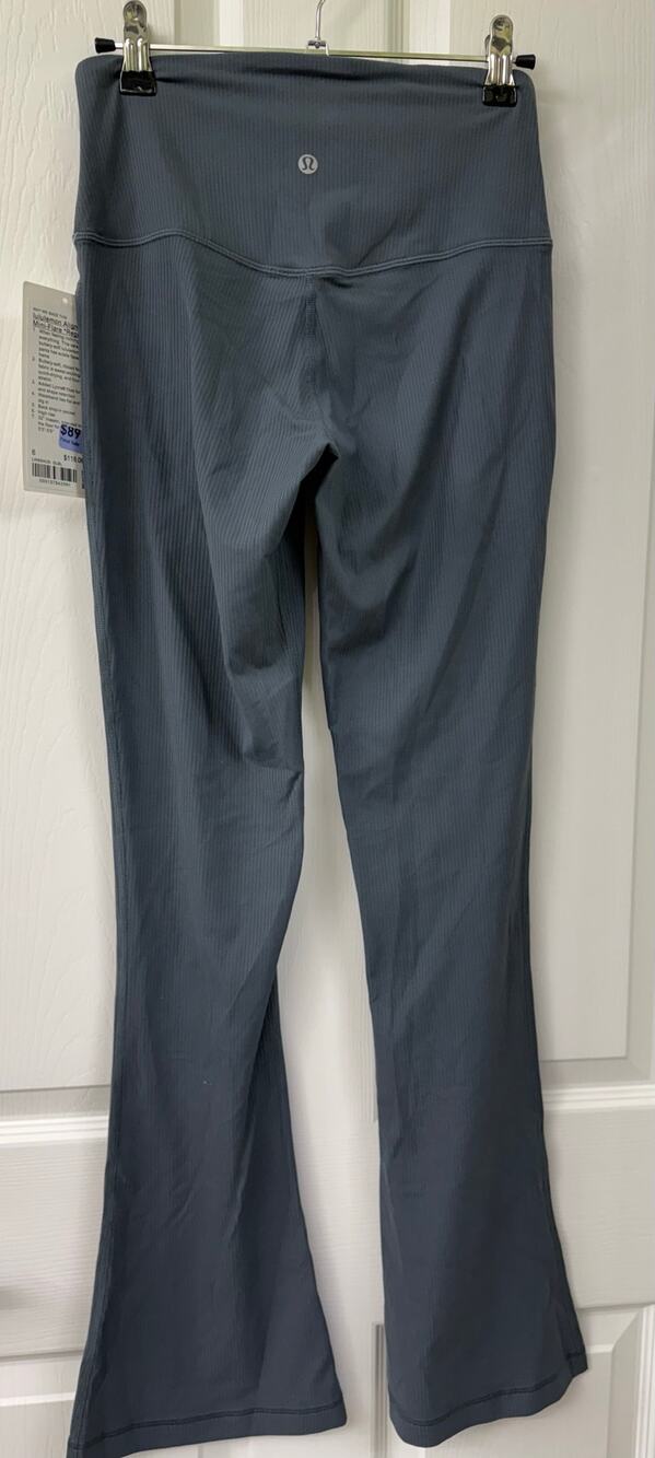 lululemon Align Rib Mini flare pants Oasis Slate Blue 6 $118 retail 32" NWT